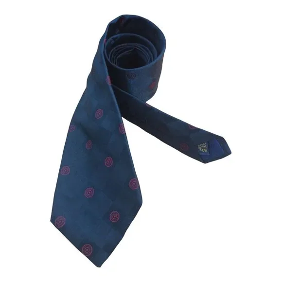 SULKA Blue Geometric Silk Tie FRANCE 58/ 3.4 EC